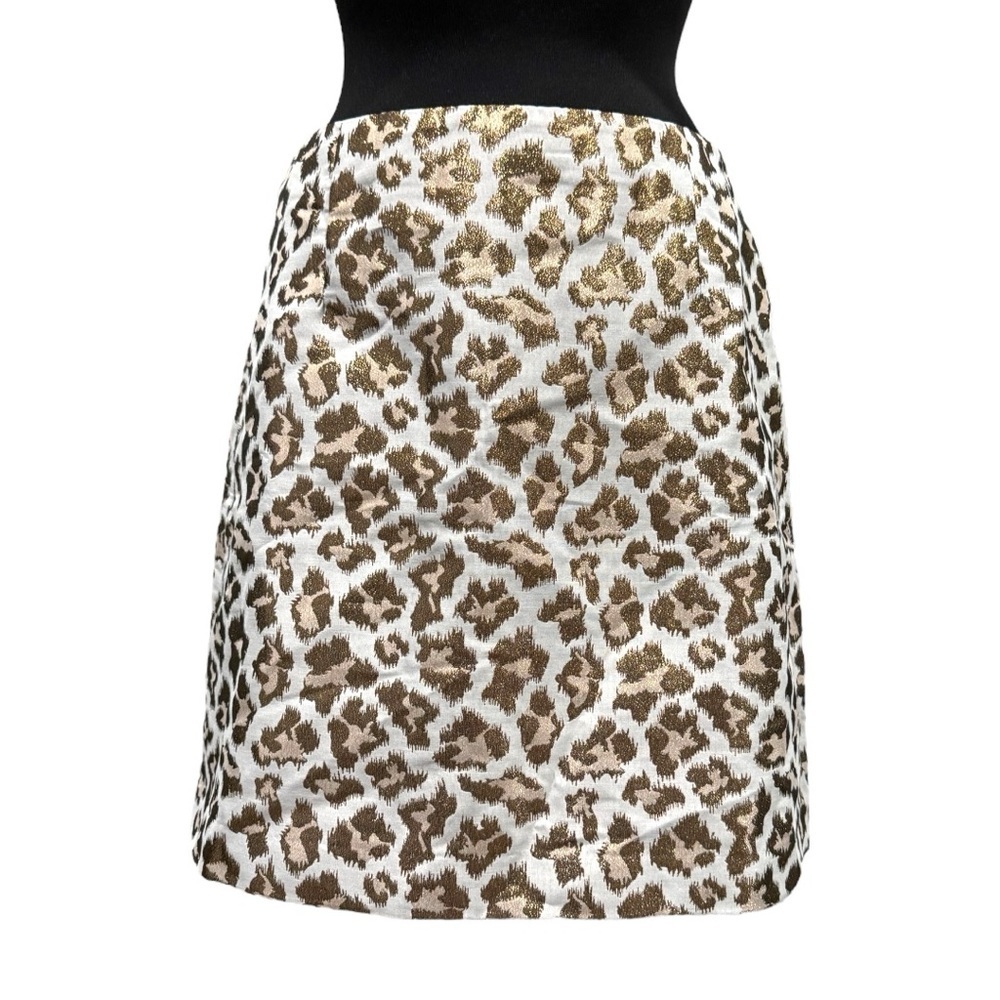 Lilly Pulitzer Adler Lined Metallic Leopard Print Mini Skirt Size 8 NWOT